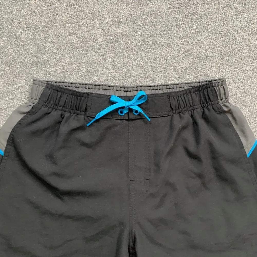 Nike Swim Shorts Mens Small Black Blue Surge 9-Inch Volley Swimwear‎ Brief Lined